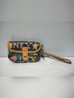 Vintage Dooney & Bourke Y2K Multicolor Logo Wristlet Bag Small Purse